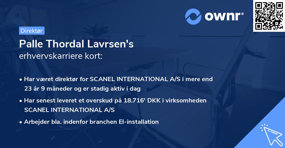 Palle Thordal Lavrsen's erhvervskarriere kort
