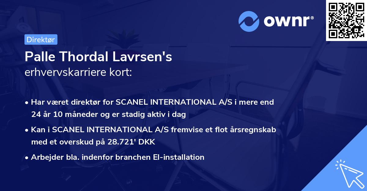 Palle Thordal Lavrsen's erhvervskarriere kort