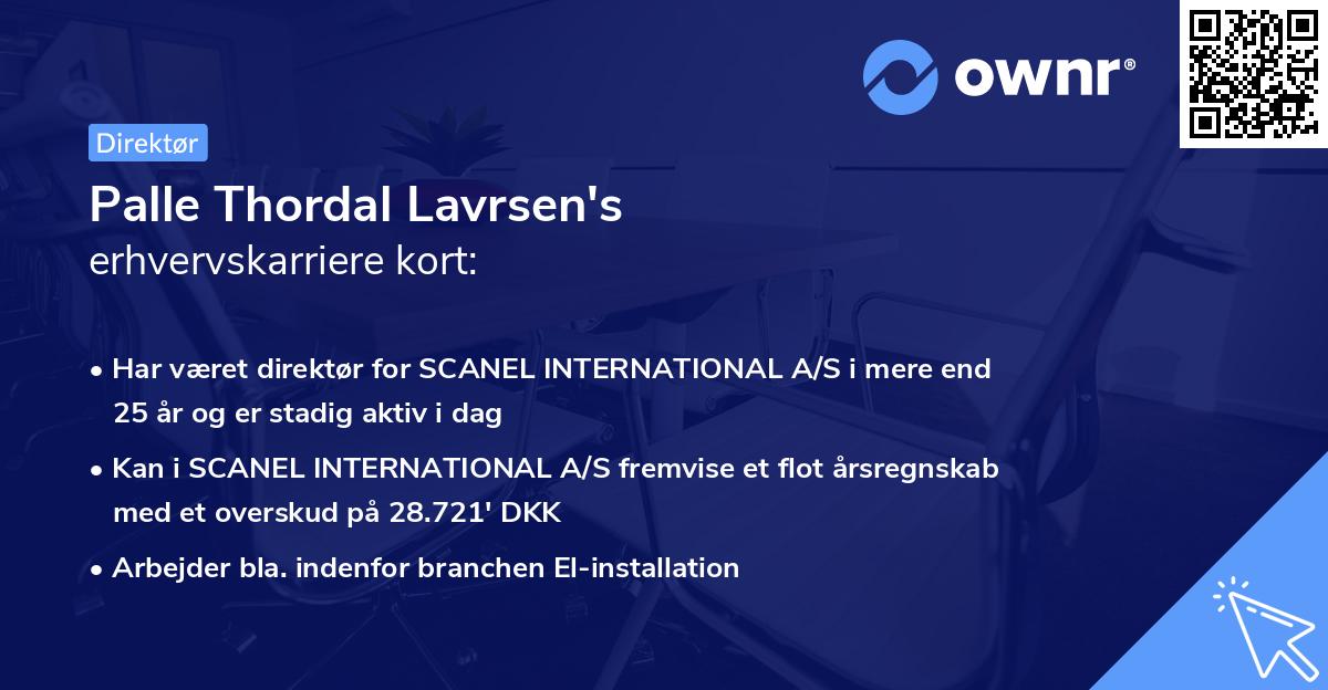 Palle Thordal Lavrsen's erhvervskarriere kort