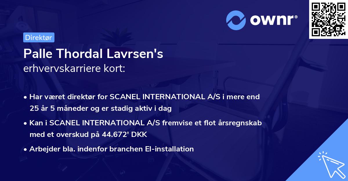 Palle Thordal Lavrsen's erhvervskarriere kort