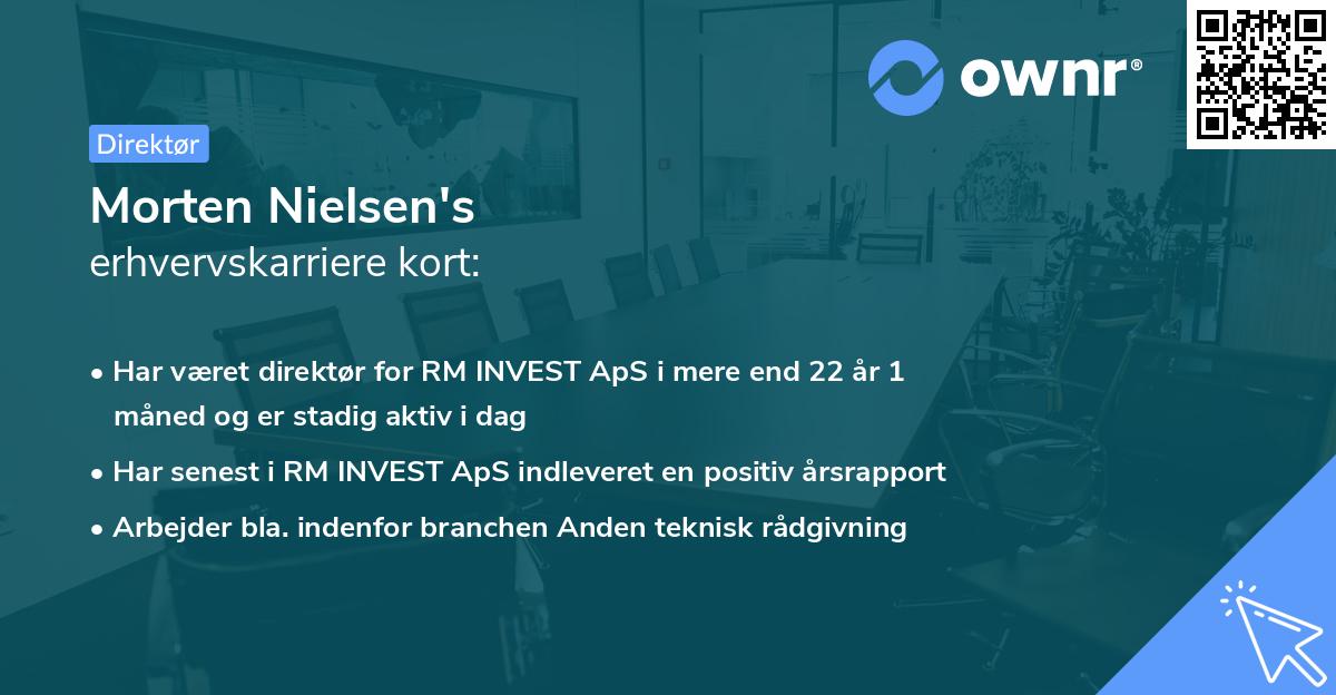 Morten Nielsen's erhvervskarriere kort