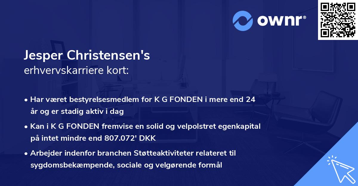 Jesper Christensen's erhvervskarriere kort
