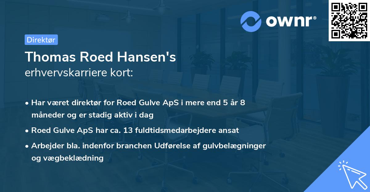 Thomas Roed Hansen's erhvervskarriere kort