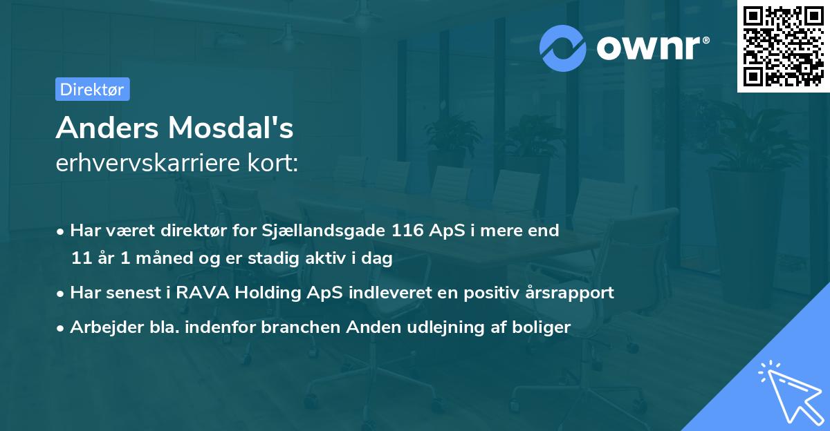 Anders Mosdal's erhvervskarriere kort