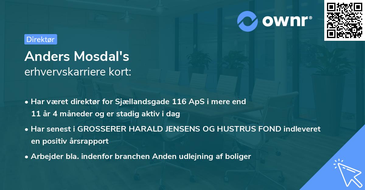 Anders Mosdal's erhvervskarriere kort