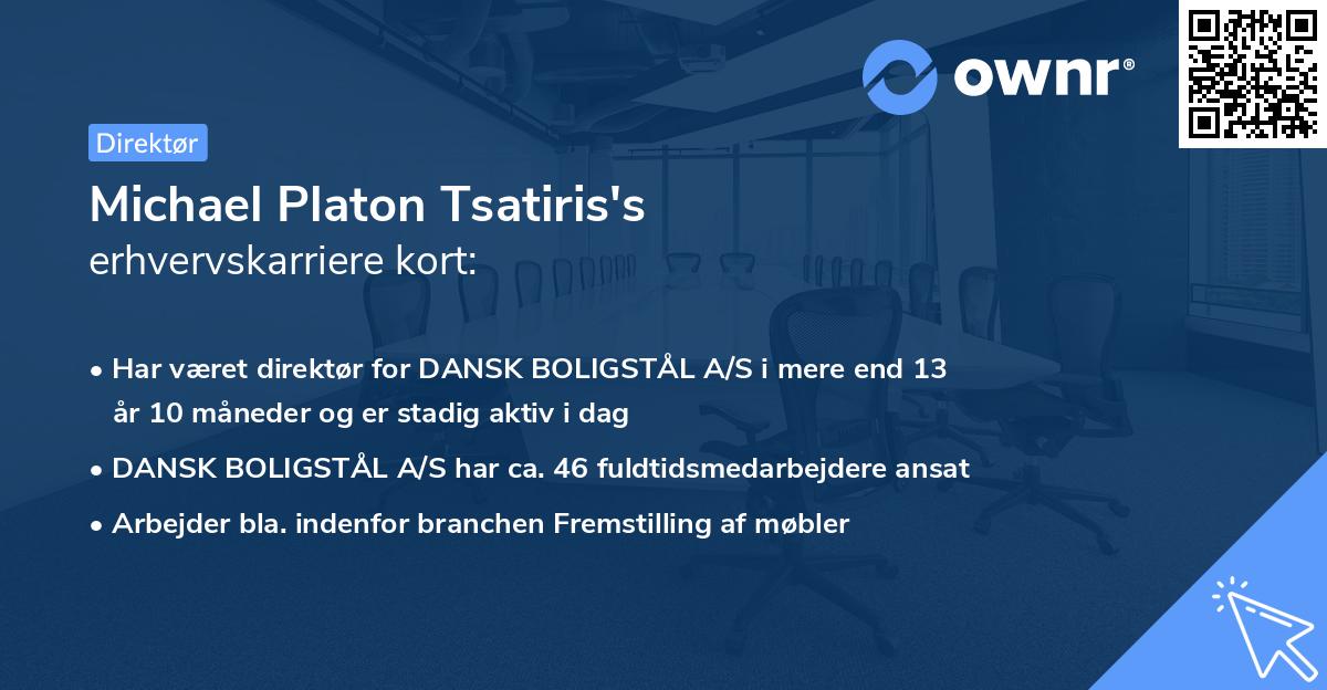 Michael Platon Tsatiris's erhvervskarriere kort