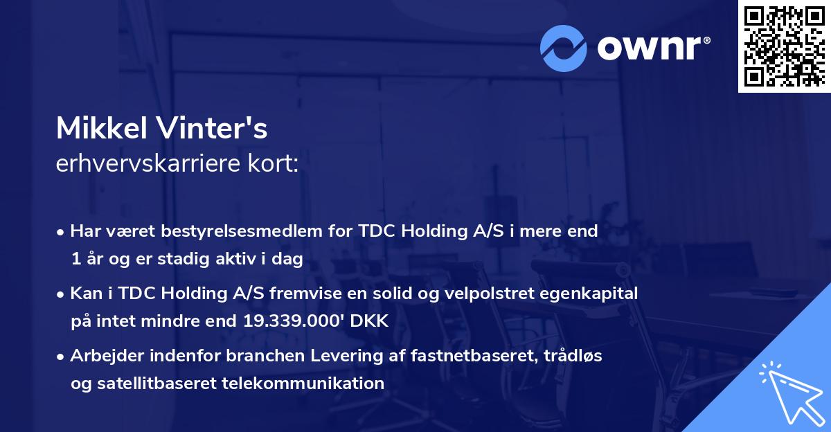 Mikkel Vinter's erhvervskarriere kort