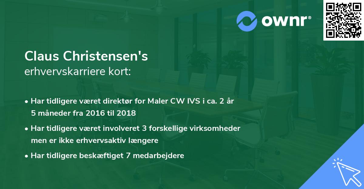 Claus Christensen's erhvervskarriere kort
