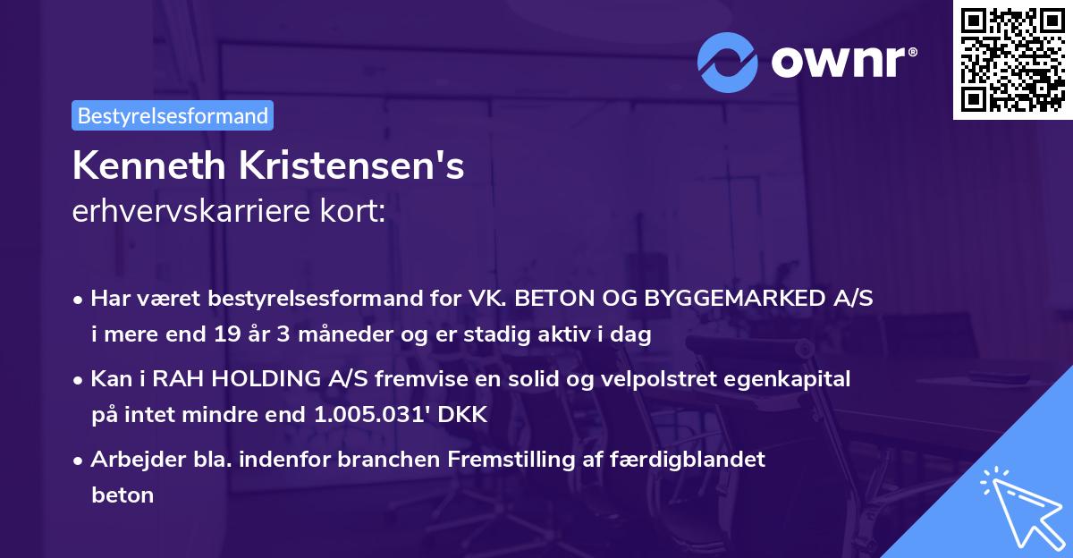 Kenneth Kristensen's erhvervskarriere kort