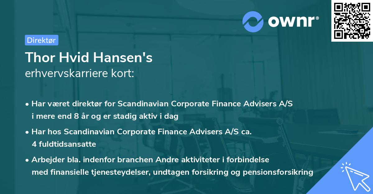 Thor Hvid Hansen's erhvervskarriere kort