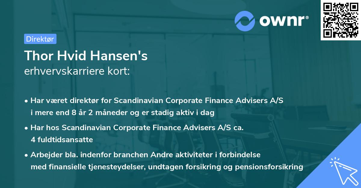 Thor Hvid Hansen's erhvervskarriere kort