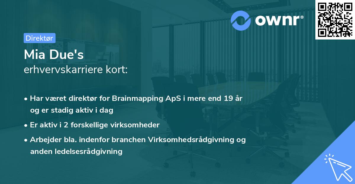 Mia Due's erhvervskarriere kort