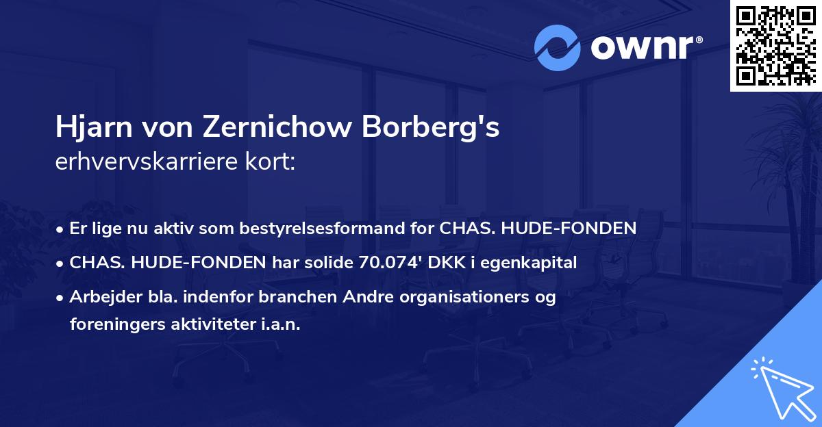 Hjarn von Zernichow Borberg's erhvervskarriere kort