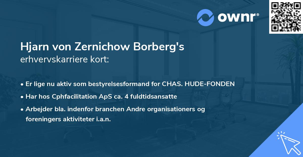 Hjarn von Zernichow Borberg's erhvervskarriere kort