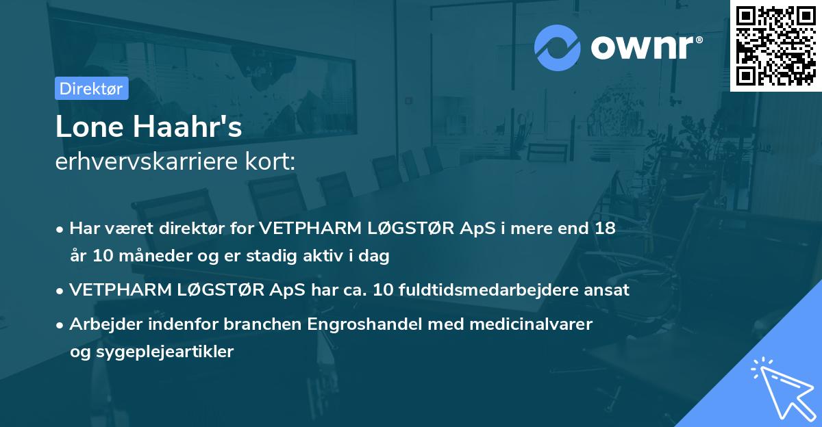 Lone Haahr's erhvervskarriere kort