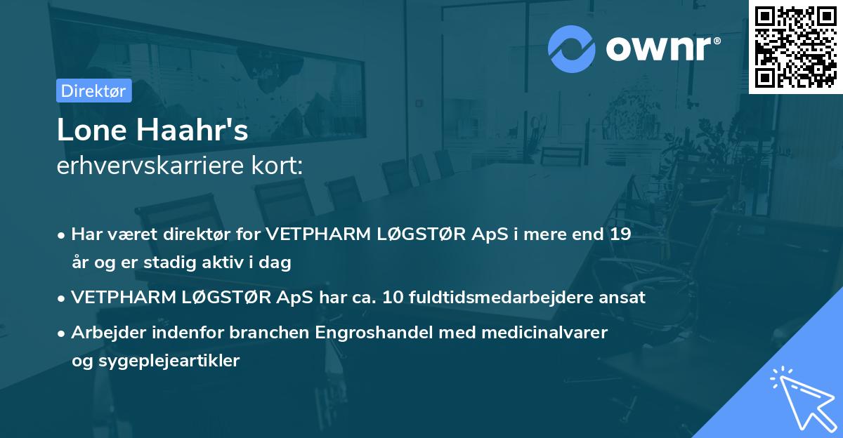 Lone Haahr's erhvervskarriere kort