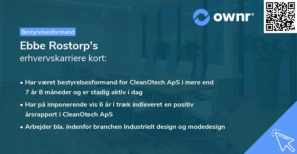 Ebbe Rostorp's erhvervskarriere kort