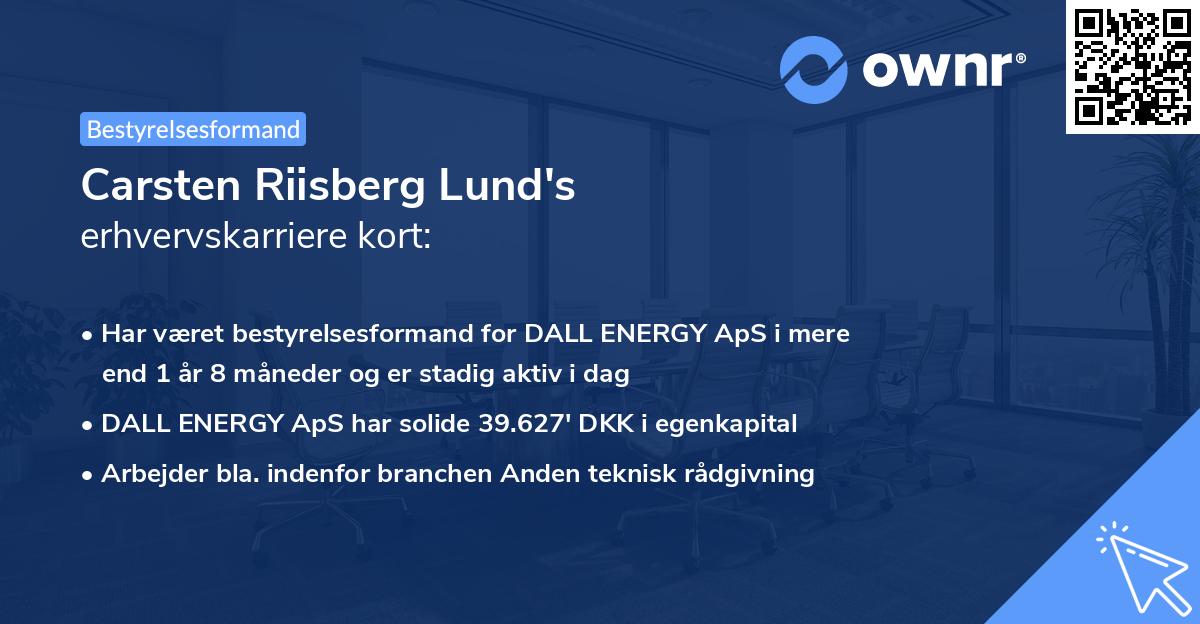 Carsten Riisberg Lund's erhvervskarriere kort