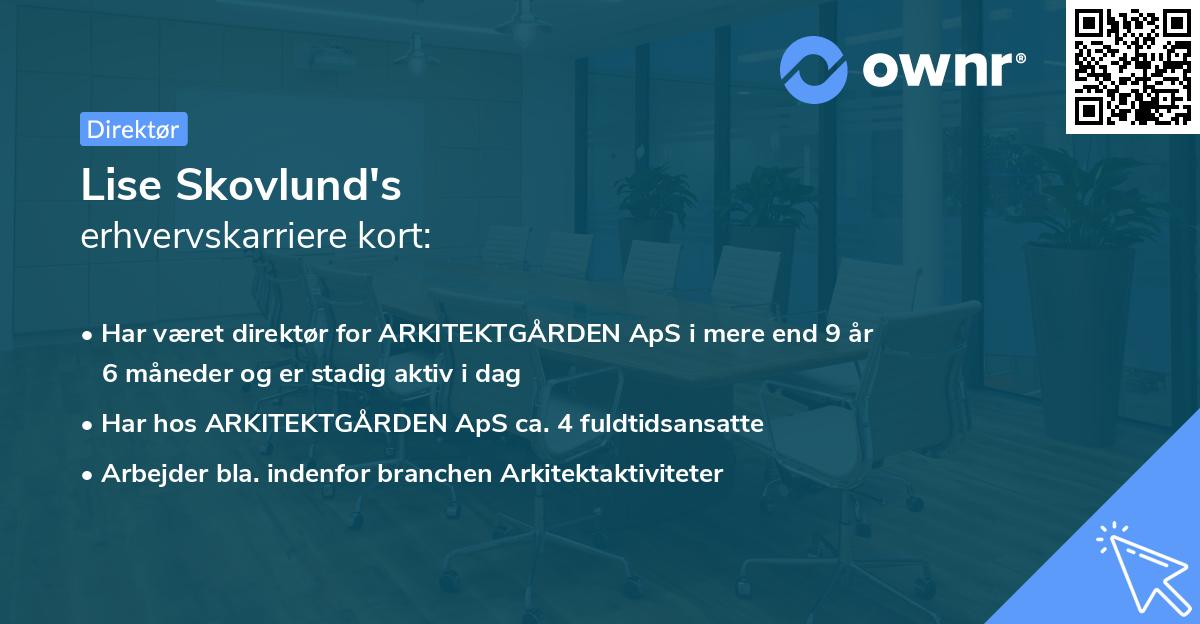 Lise Skovlund's erhvervskarriere kort