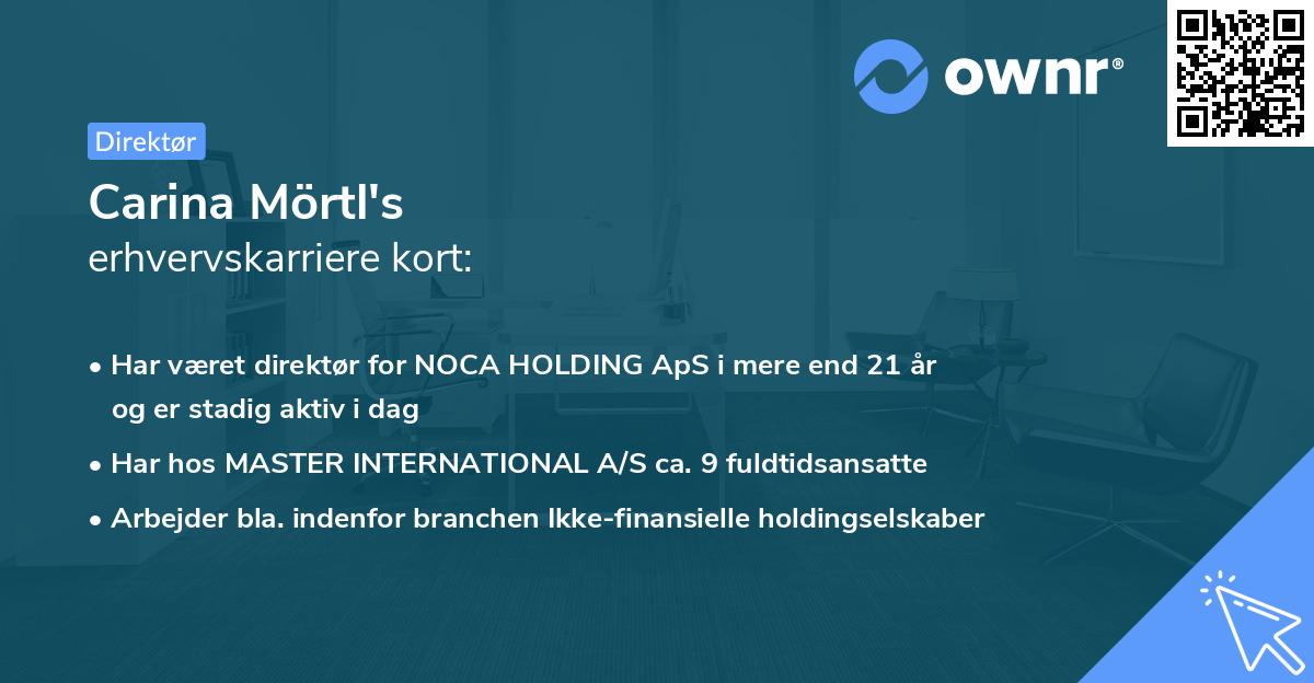 Carina Mörtl's erhvervskarriere kort