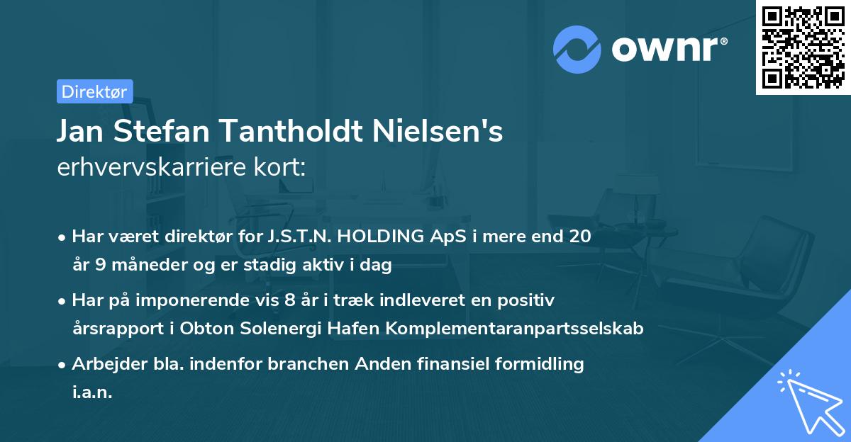 Jan Stefan Tantholdt Nielsen's erhvervskarriere kort
