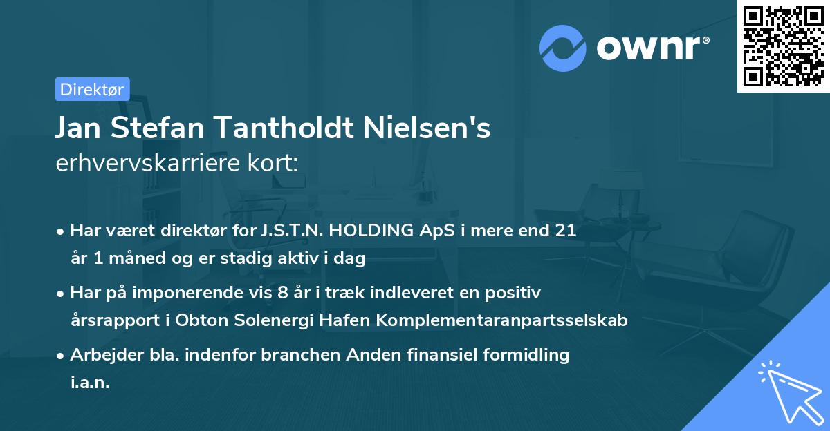Jan Stefan Tantholdt Nielsen's erhvervskarriere kort