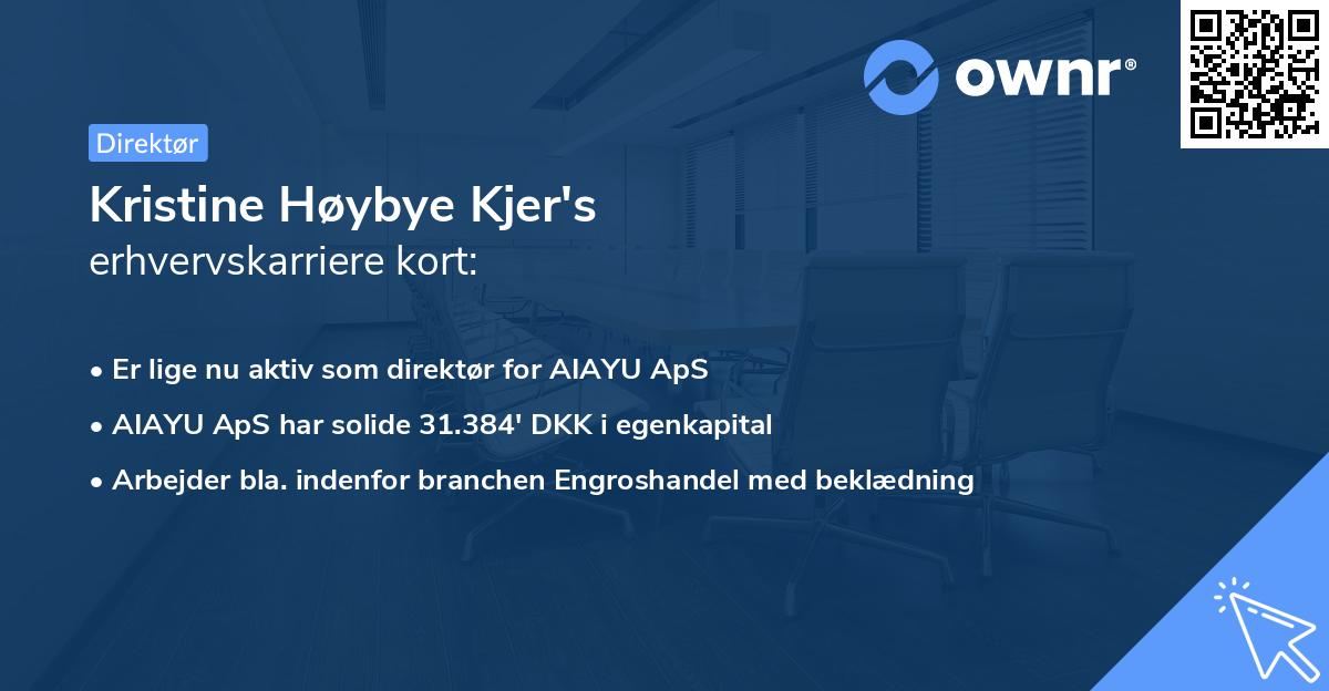 Kristine Høybye Kjer's erhvervskarriere kort