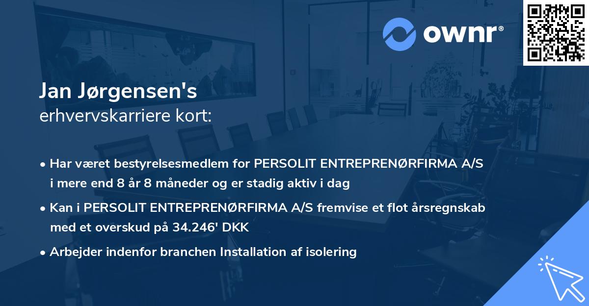 Jan Jørgensen's erhvervskarriere kort