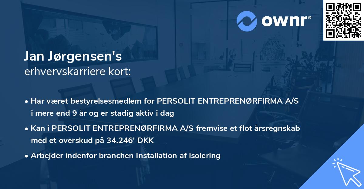 Jan Jørgensen's erhvervskarriere kort