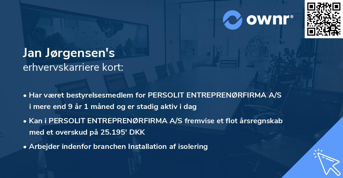 Jan Jørgensen's erhvervskarriere kort