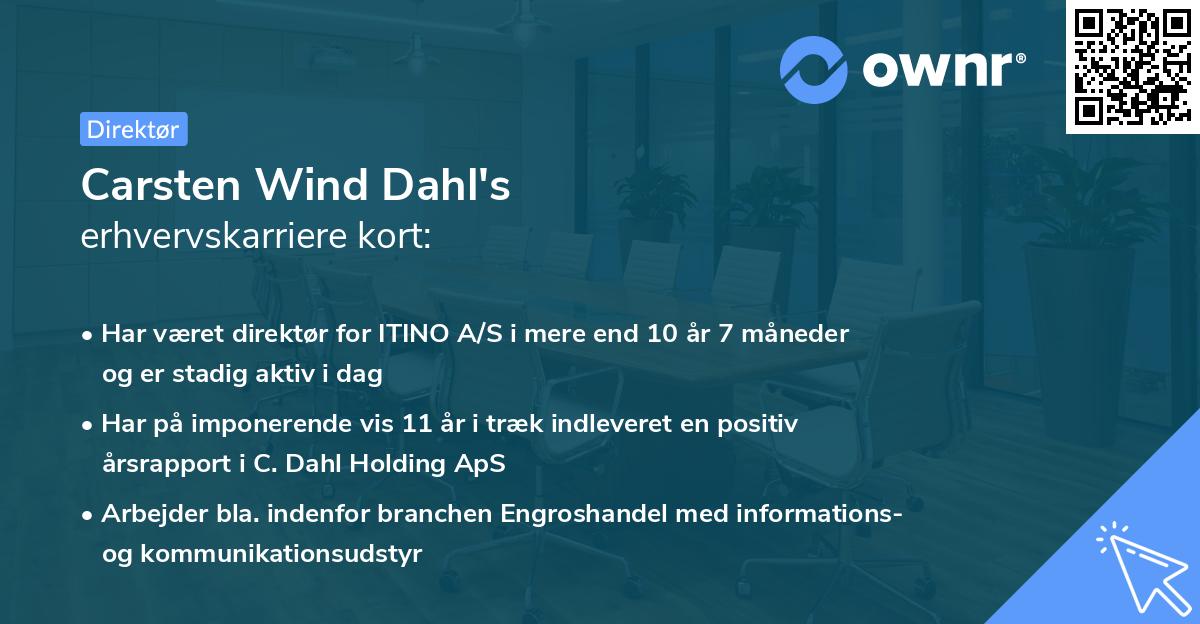 Carsten Wind Dahl's erhvervskarriere kort