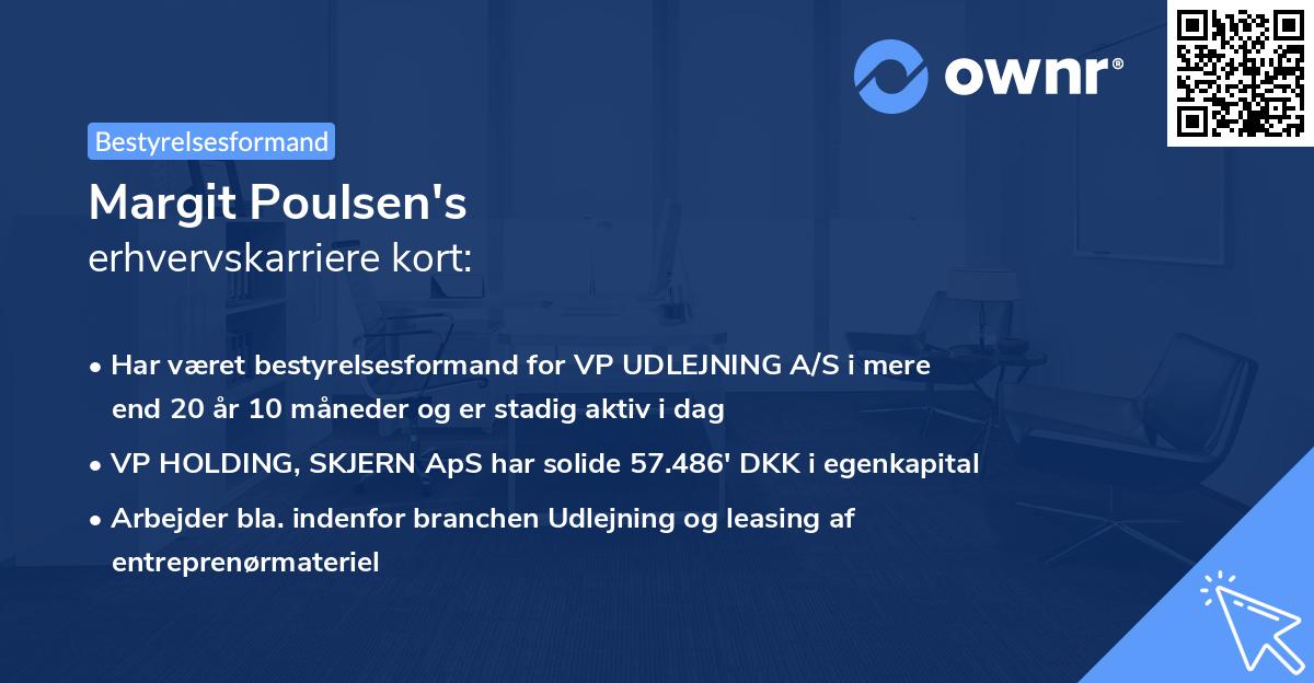 Margit Poulsen's erhvervskarriere kort