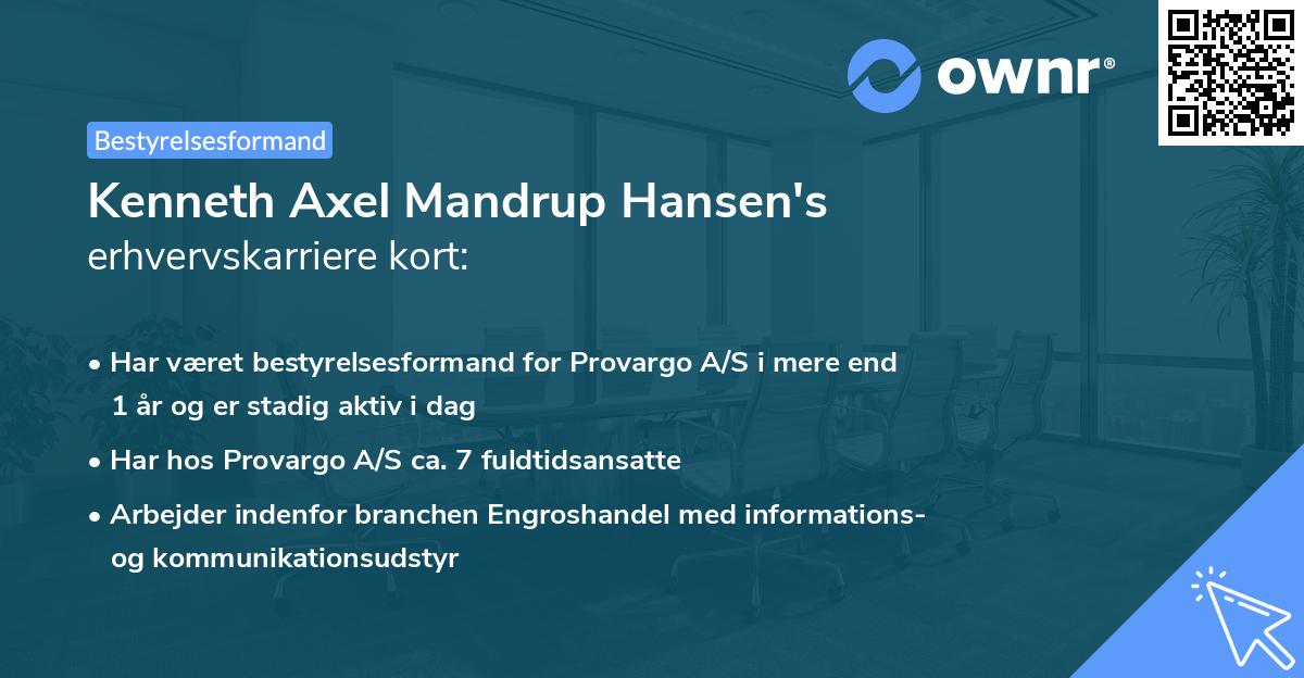 Kenneth Axel Mandrup Hansen's erhvervskarriere kort