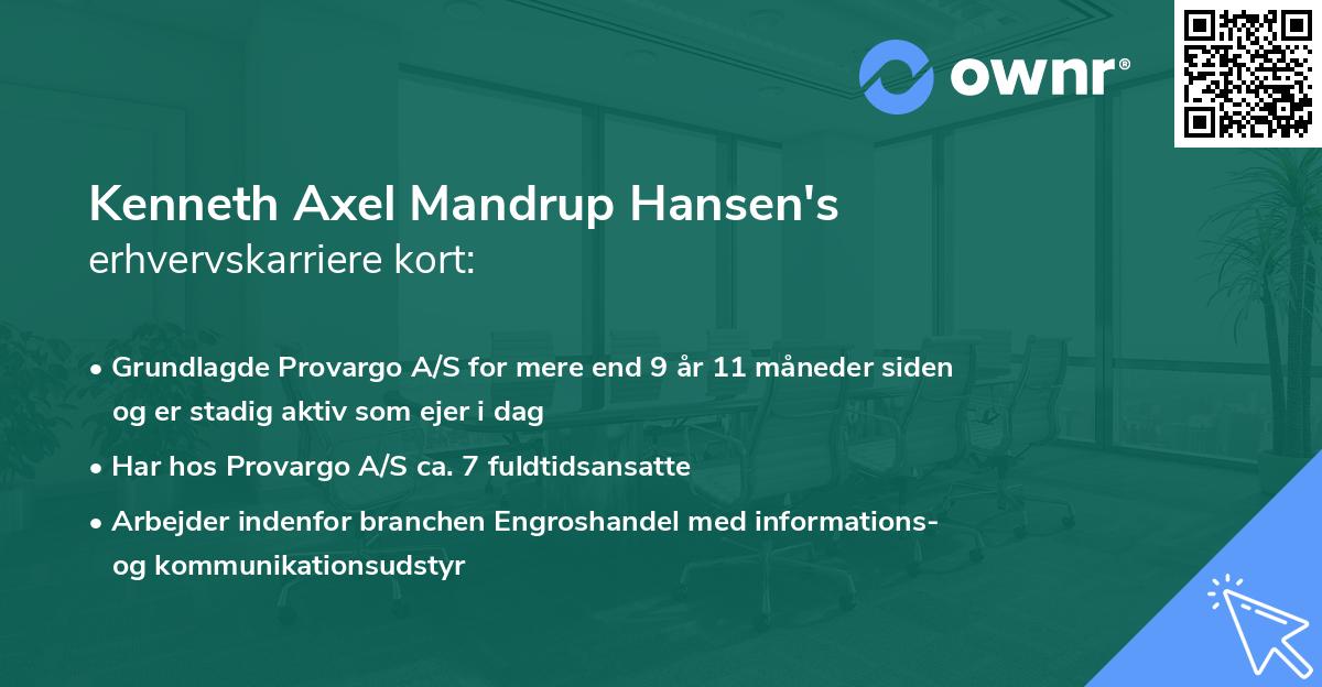 Kenneth Axel Mandrup Hansen's erhvervskarriere kort