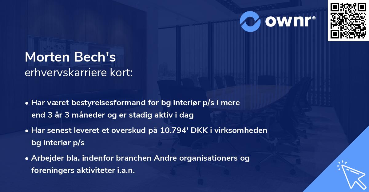 Morten Bech's erhvervskarriere kort