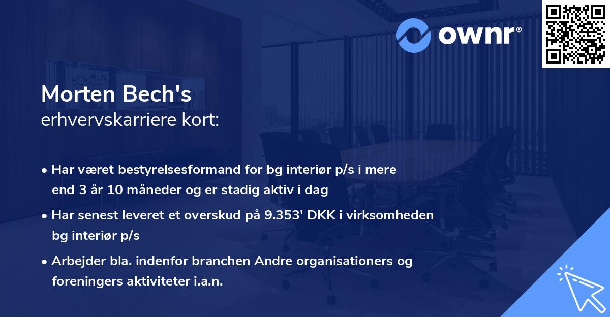 Morten Bech's erhvervskarriere kort