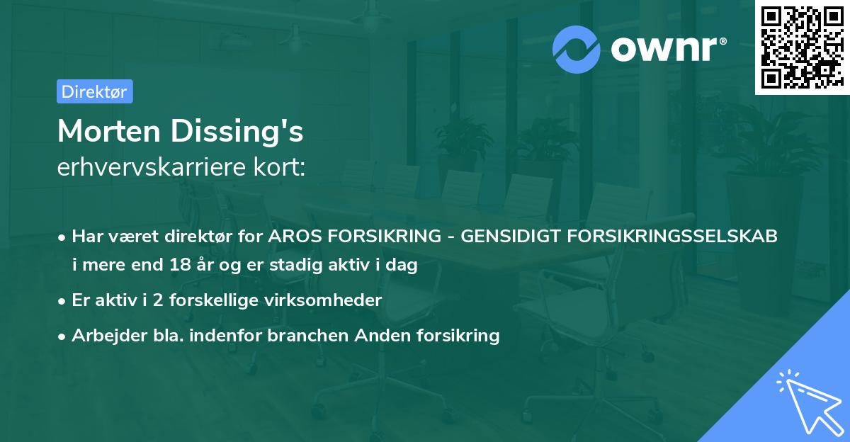 Morten Dissing's erhvervskarriere kort