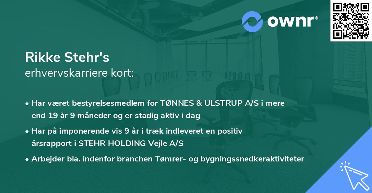 Rikke Stehr's erhvervskarriere kort