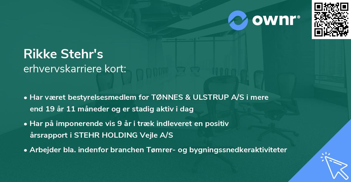 Rikke Stehr's erhvervskarriere kort