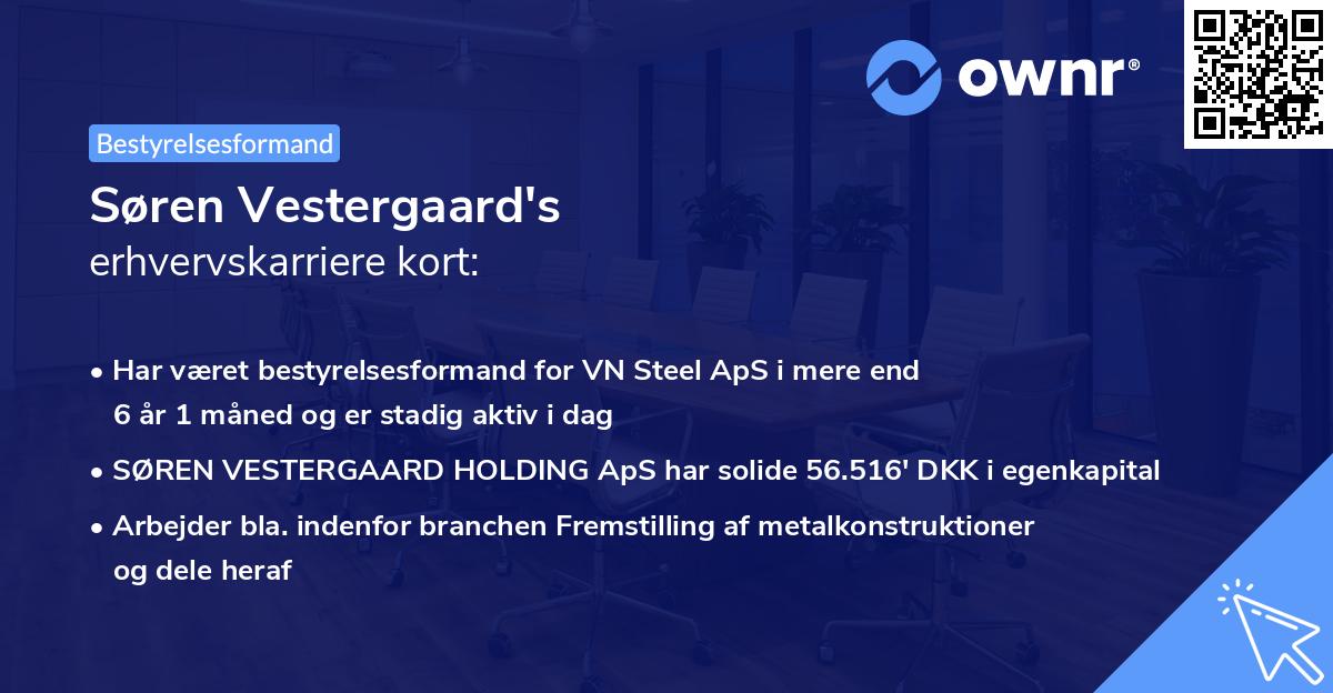 Søren Vestergaard's erhvervskarriere kort