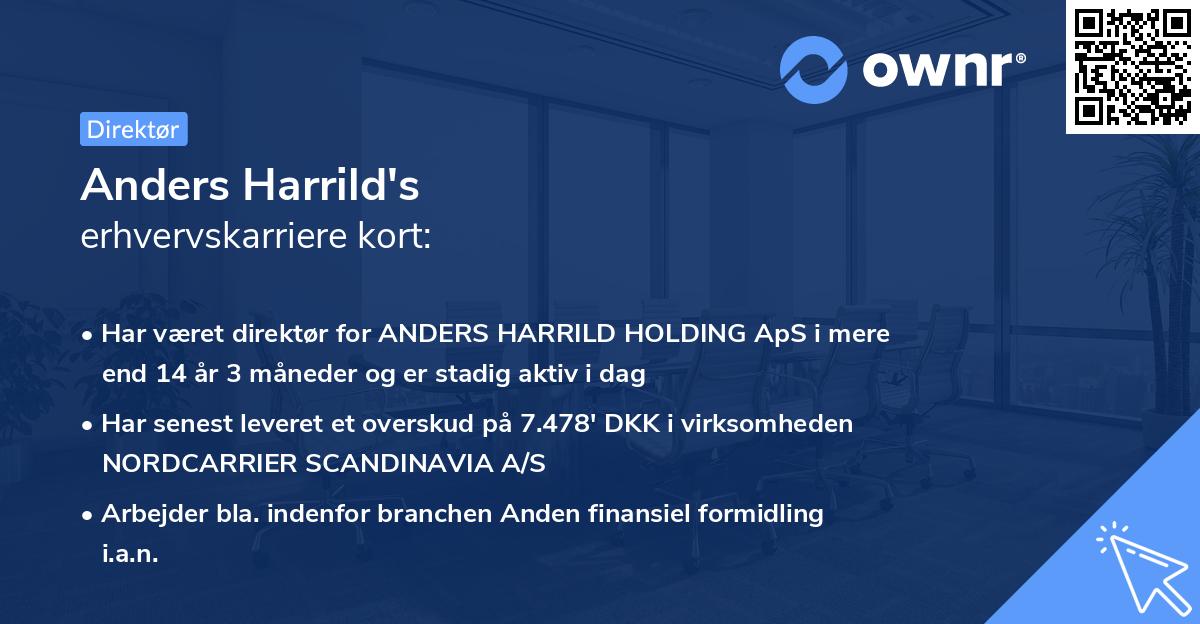 Anders Harrild's erhvervskarriere kort