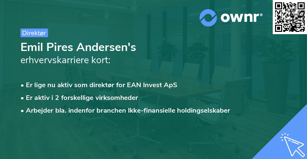 Emil Pires Andersen's erhvervskarriere kort