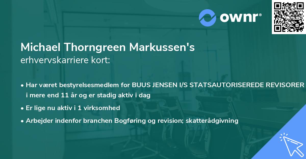 Michael Thorngreen Markussen's erhvervskarriere kort