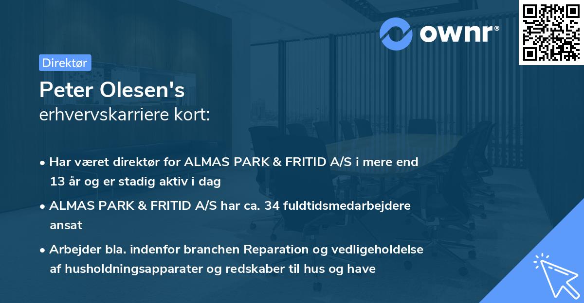 Peter Olesen's erhvervskarriere kort