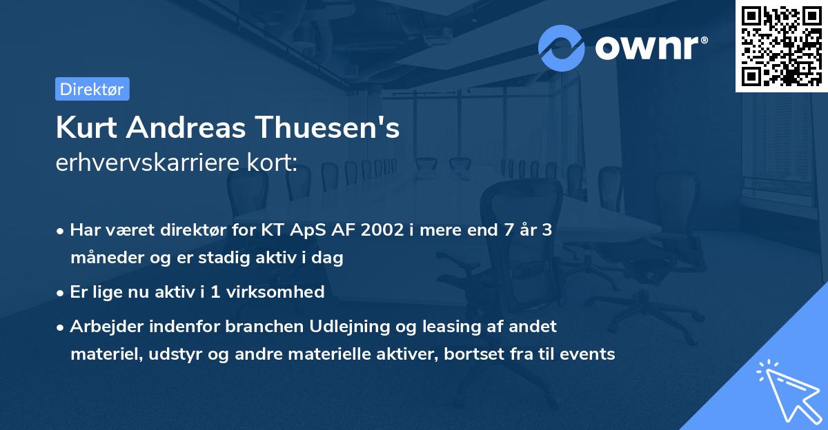 Kurt Andreas Thuesen's erhvervskarriere kort