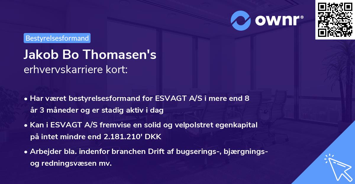 Jakob Bo Thomasen's erhvervskarriere kort