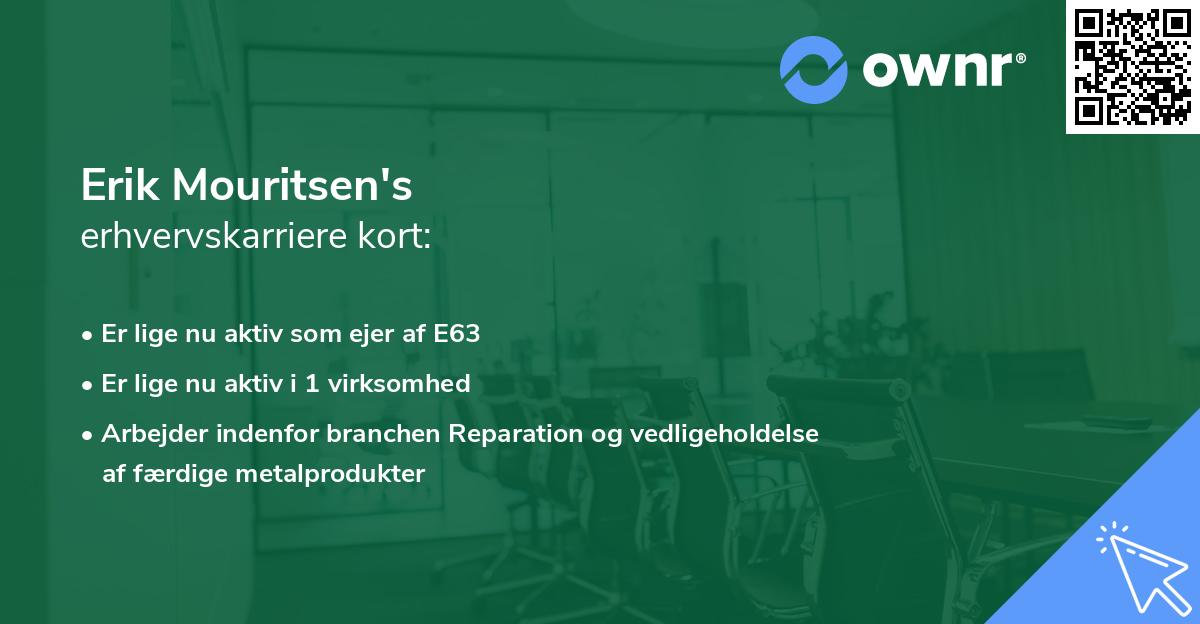 Erik Mouritsen's erhvervskarriere kort
