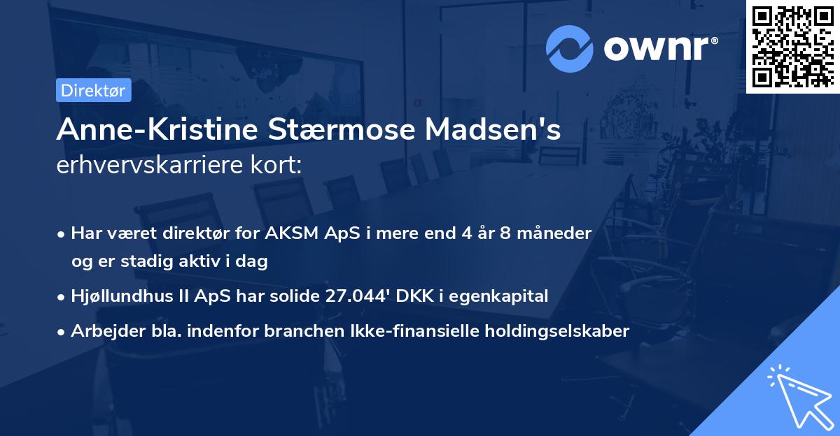 Anne-Kristine Stærmose Madsen's erhvervskarriere kort