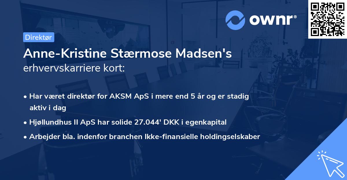 Anne-Kristine Stærmose Madsen's erhvervskarriere kort