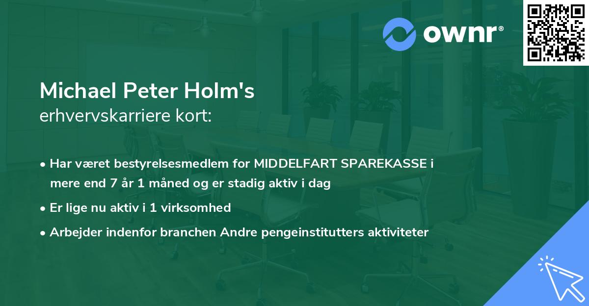 Michael Peter Holm's erhvervskarriere kort